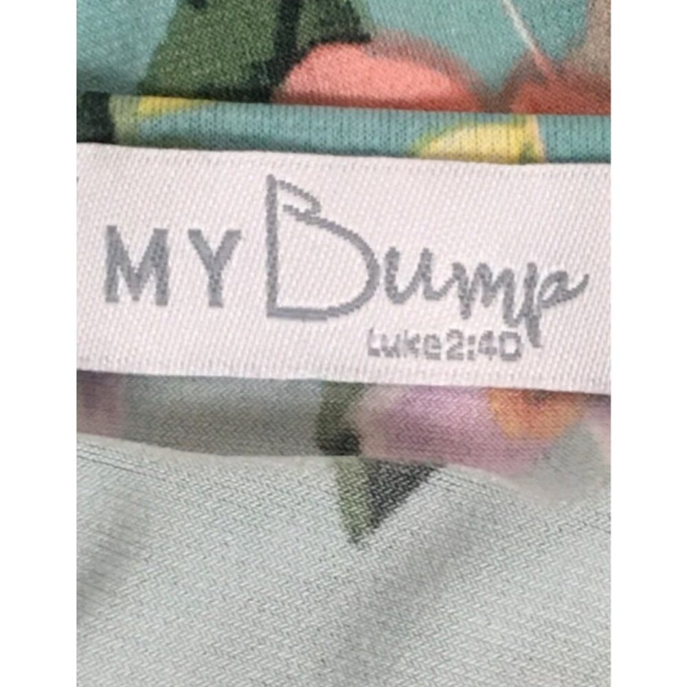 My Bump Luke 2:40 Dress Women Size XL Blue w Pink Yellow Flowers Pleated Waist - Picture 5 of 11
